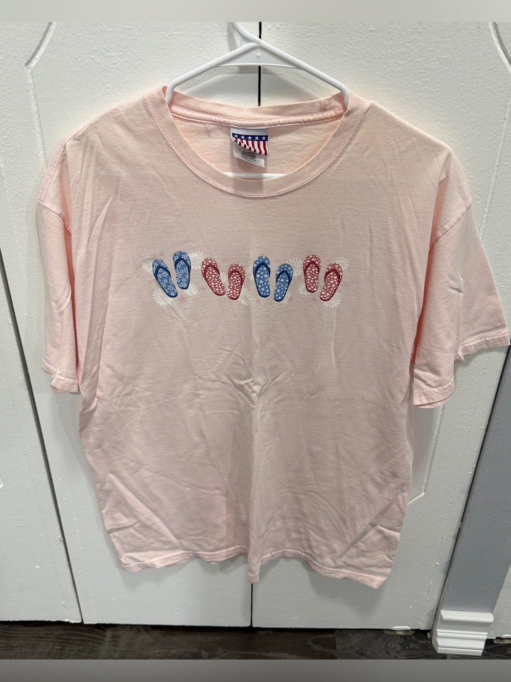 Vintage Pink Flip Flops Short Sleeve Shirt